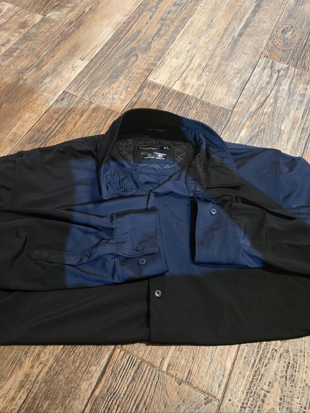 Denim anf Flower Black Button-Up Shirt